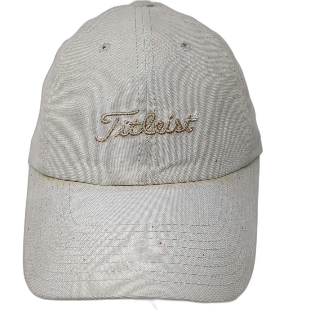 Titleist Baseball Cap Beige One Size Embroidered Logo Adjustable Slideback Hat